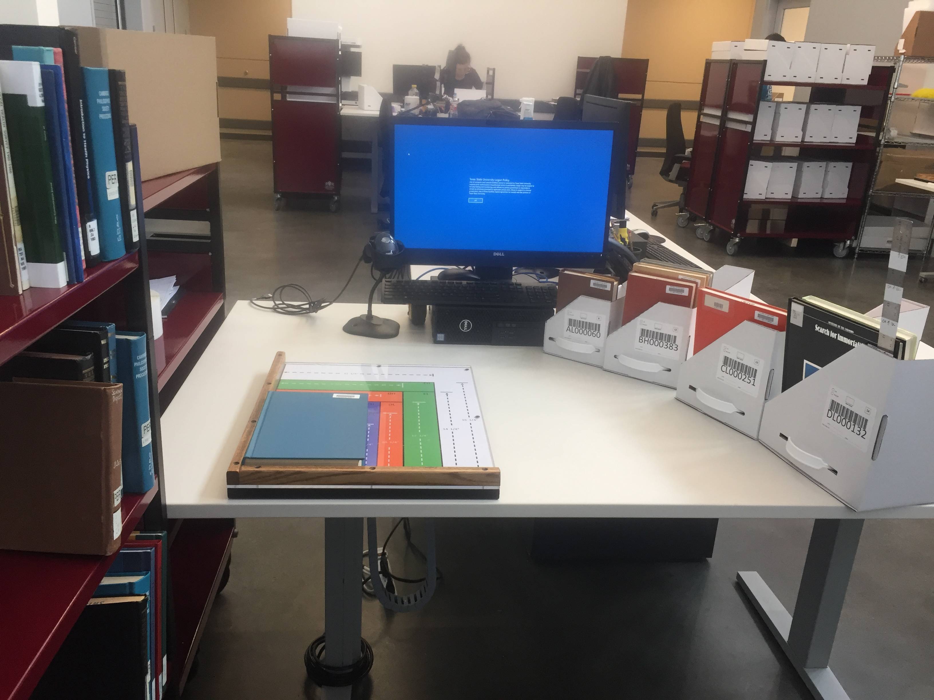 photo with a computer workstation
