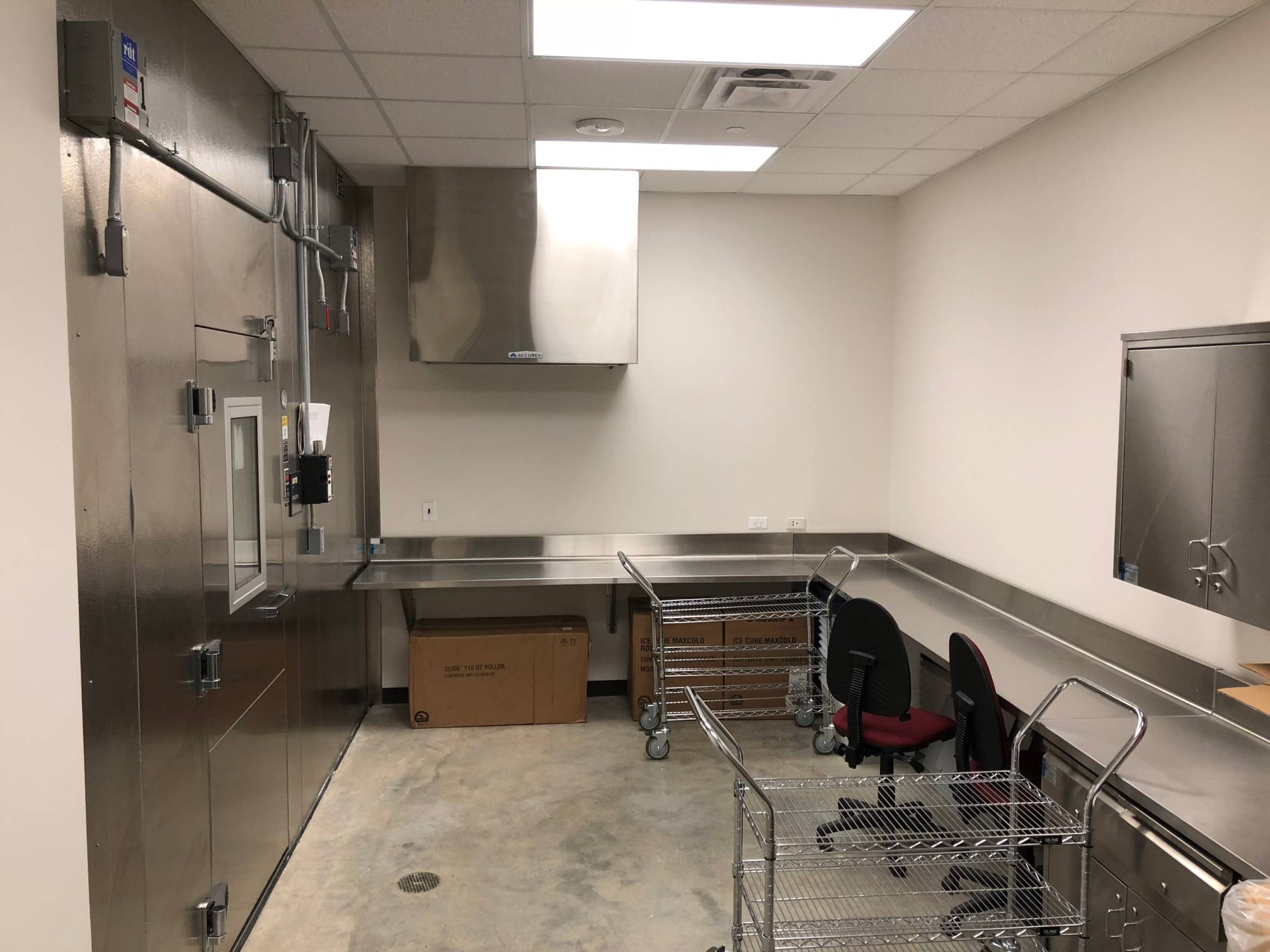 quarantine room with freezer