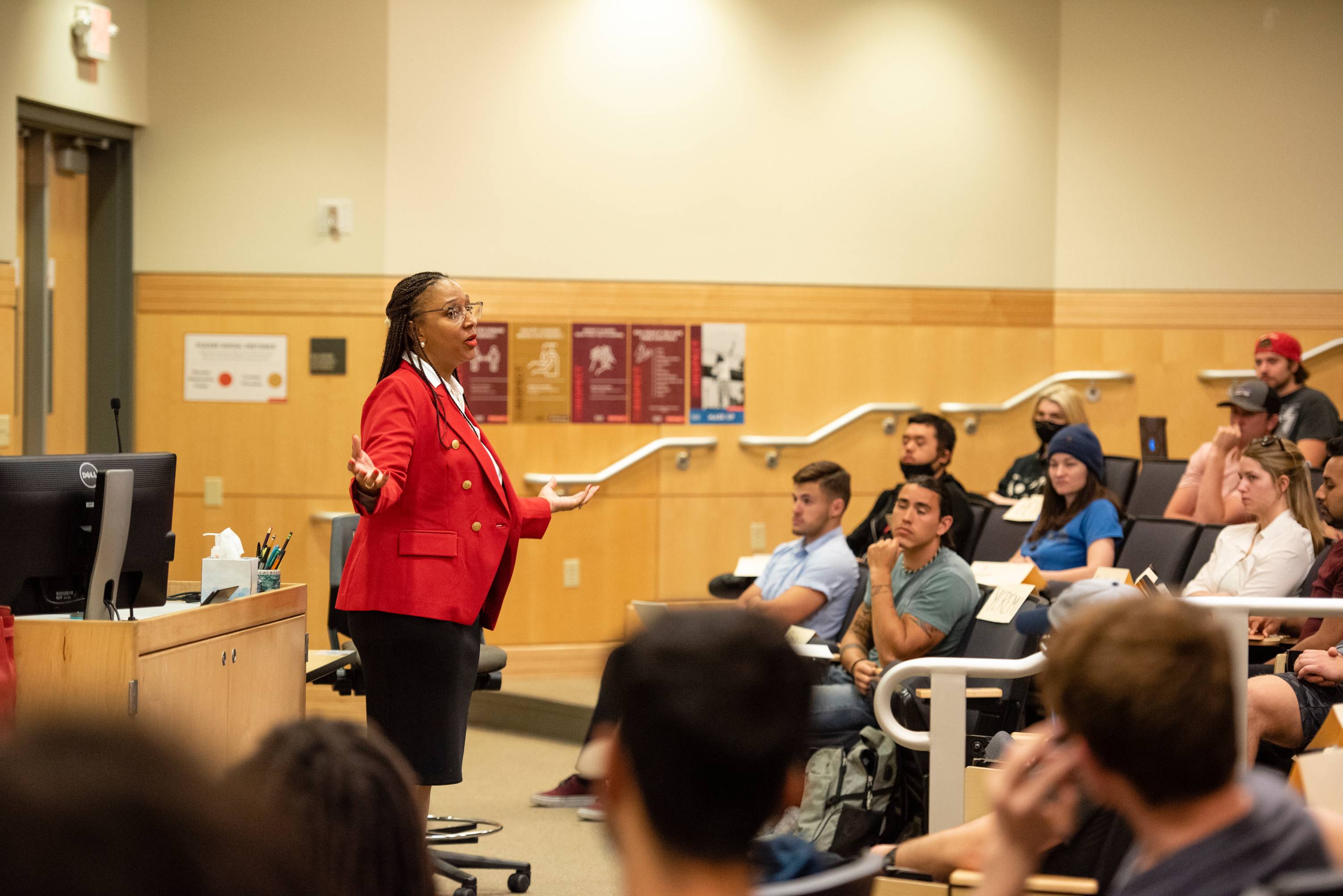 a professor teaching a class