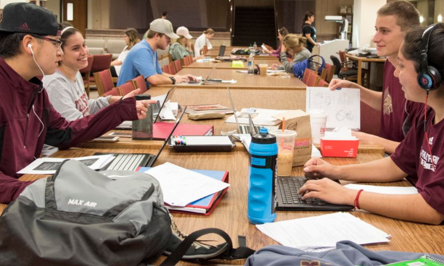 Students studying together