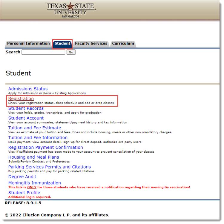 Adding a class txst one stop texas state university