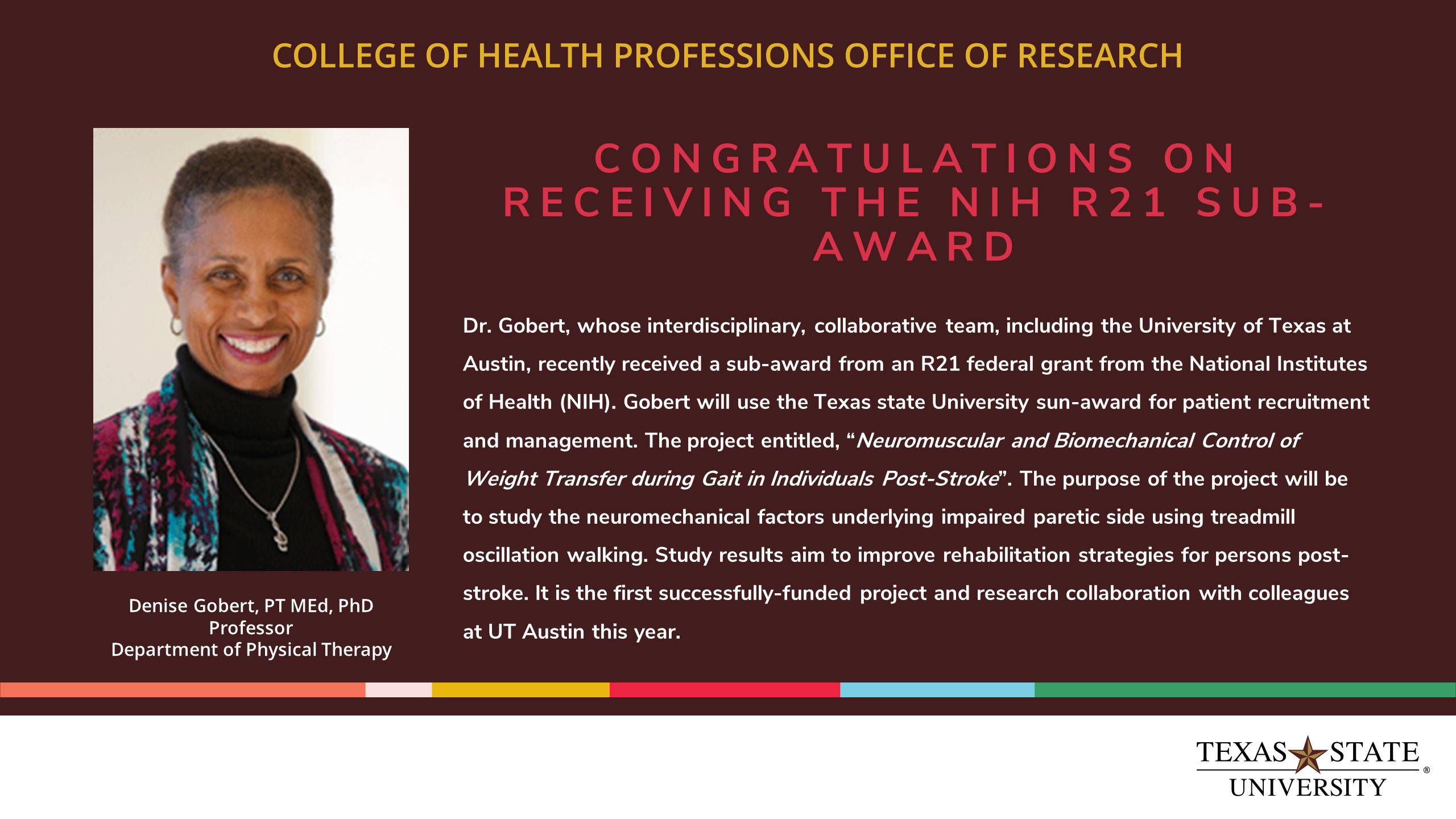Dr. Denise Gobert NIH R21 Sub-Award