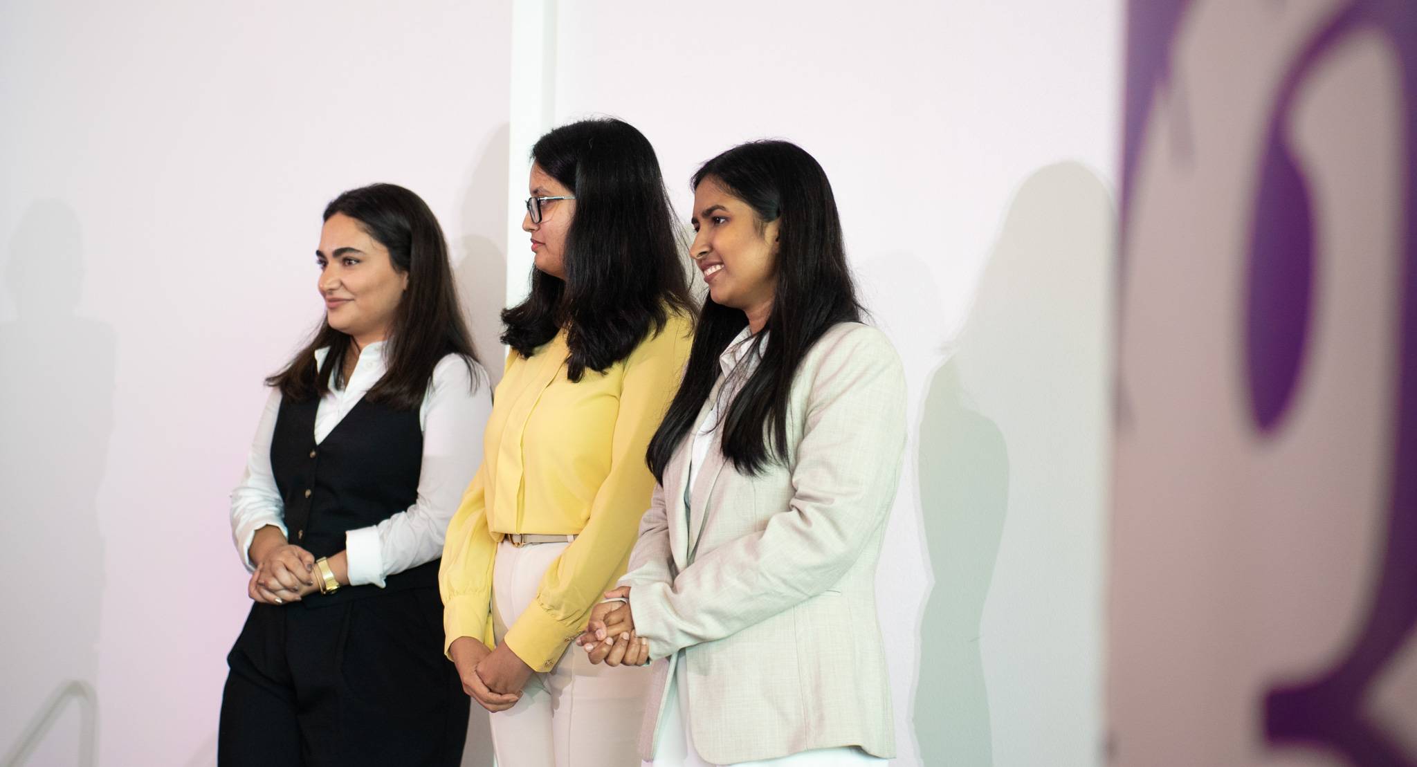 Left to Right: Kimia Feiz, Maria Sultana, and Anjumand Ashraf