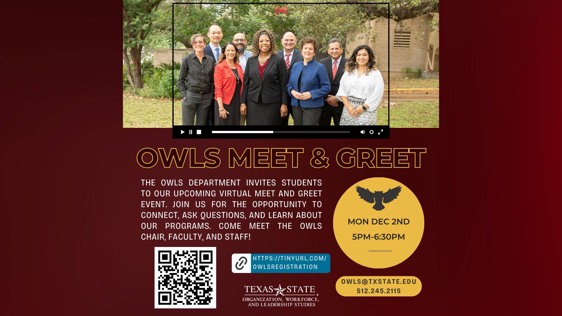 OWLS Meet and Greet flyer