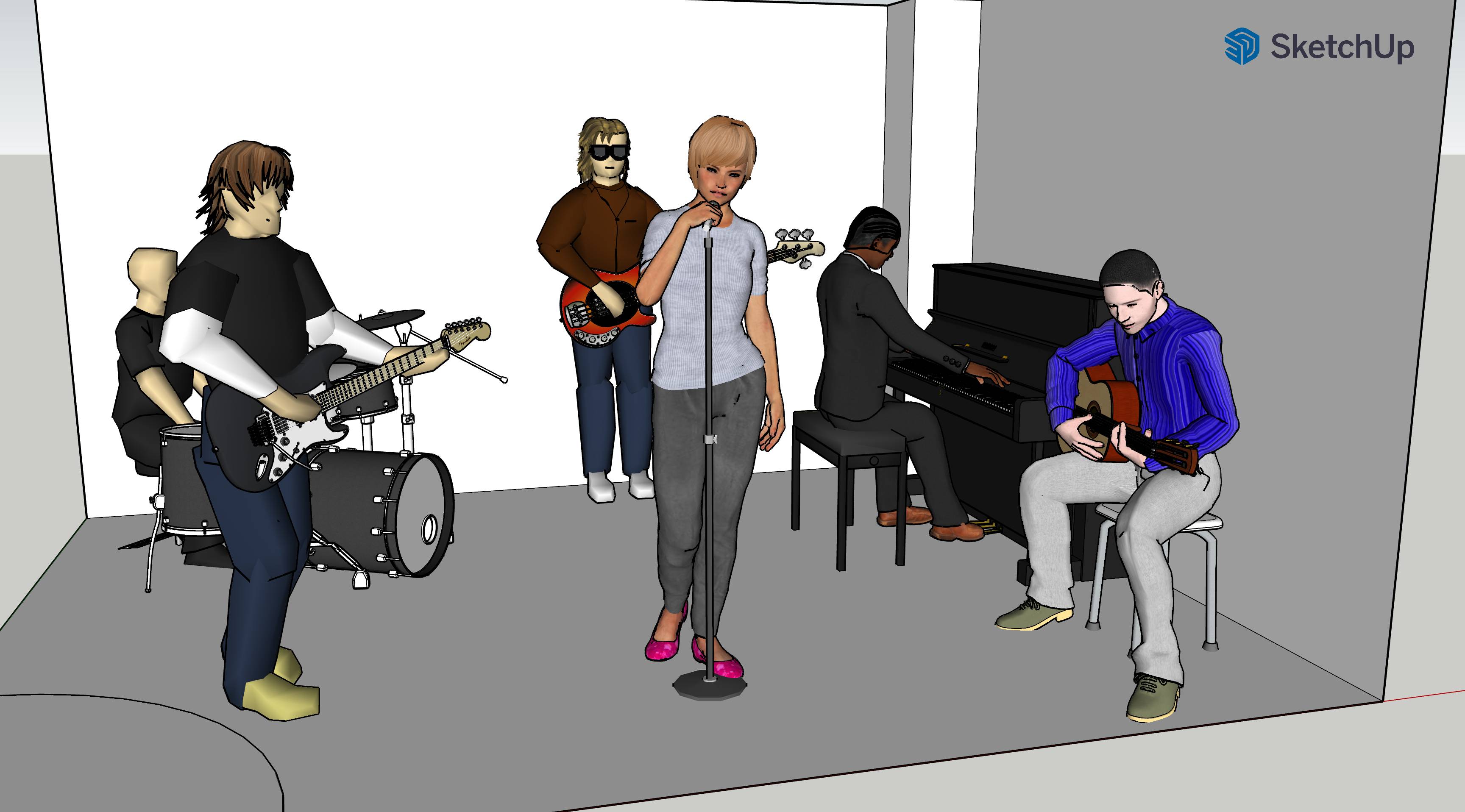 3D image of audio production studio