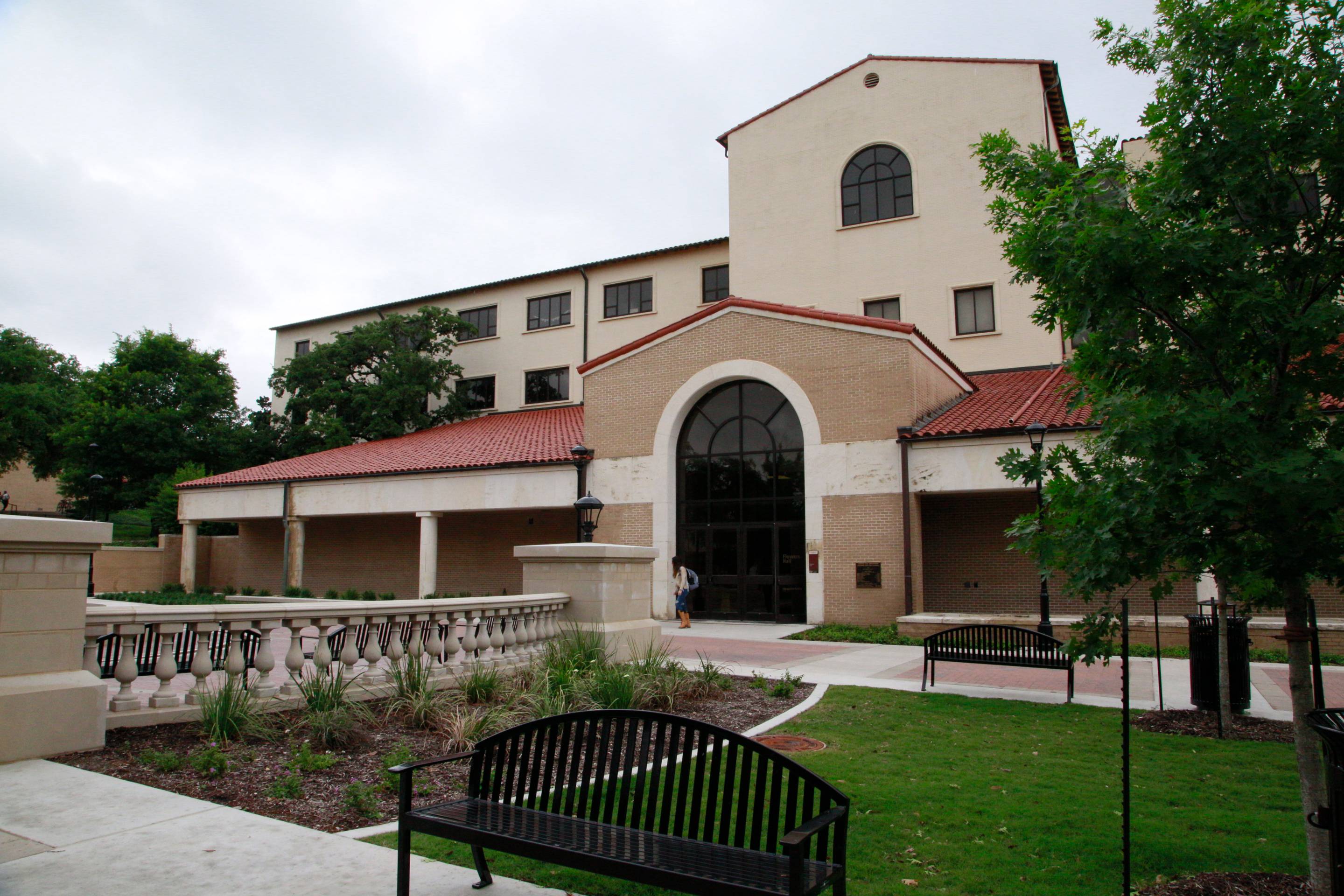 photo of the back side of flowers hall