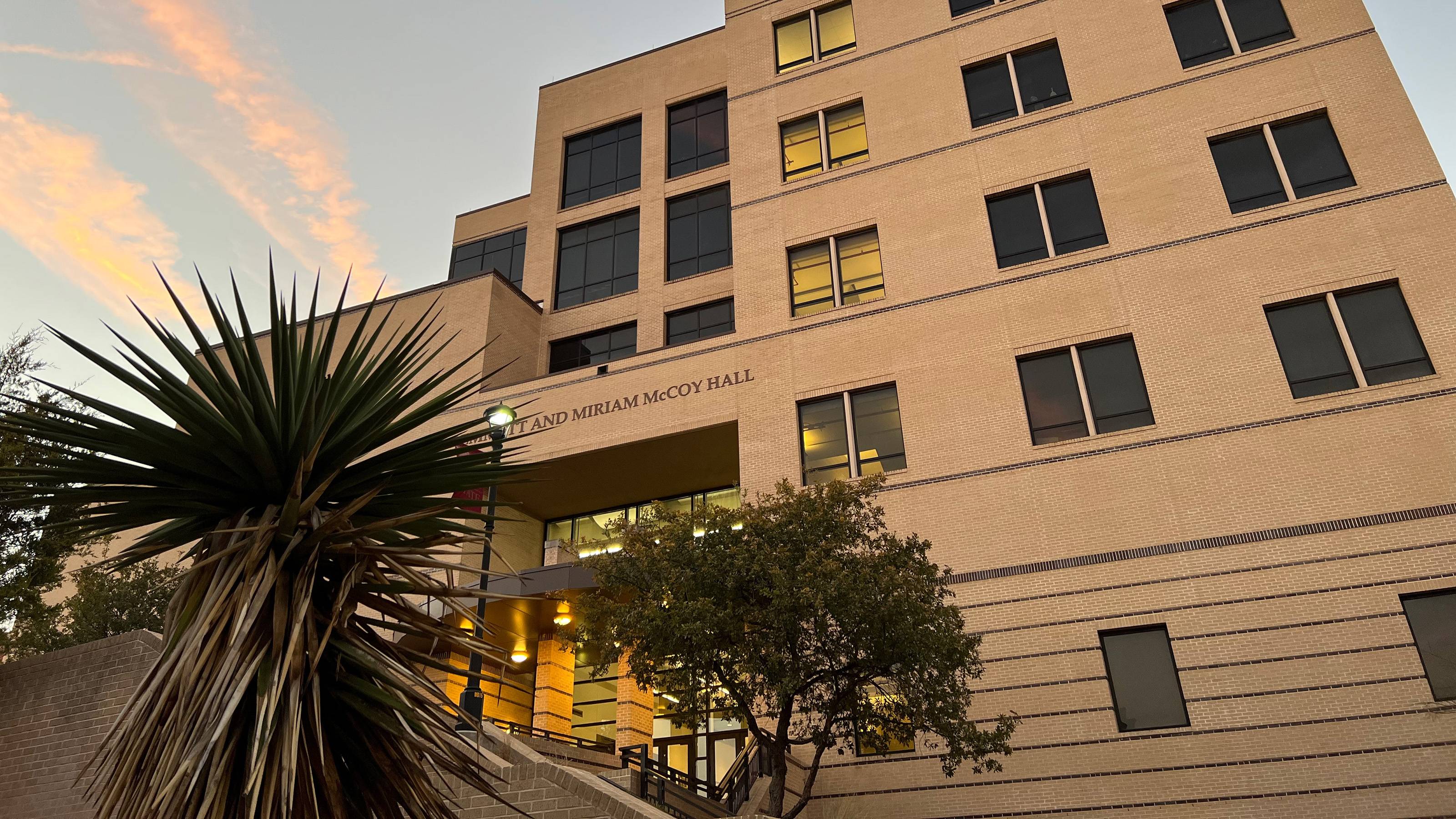 McCoy Hall at sunset