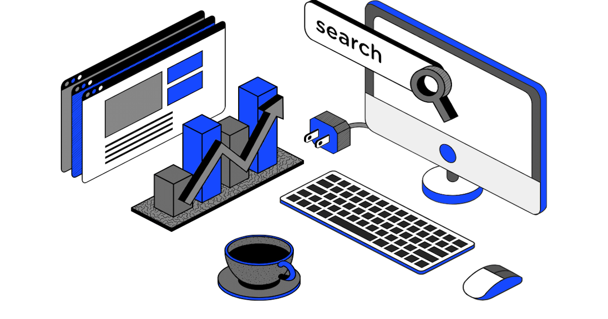 graphic of computer and graphs