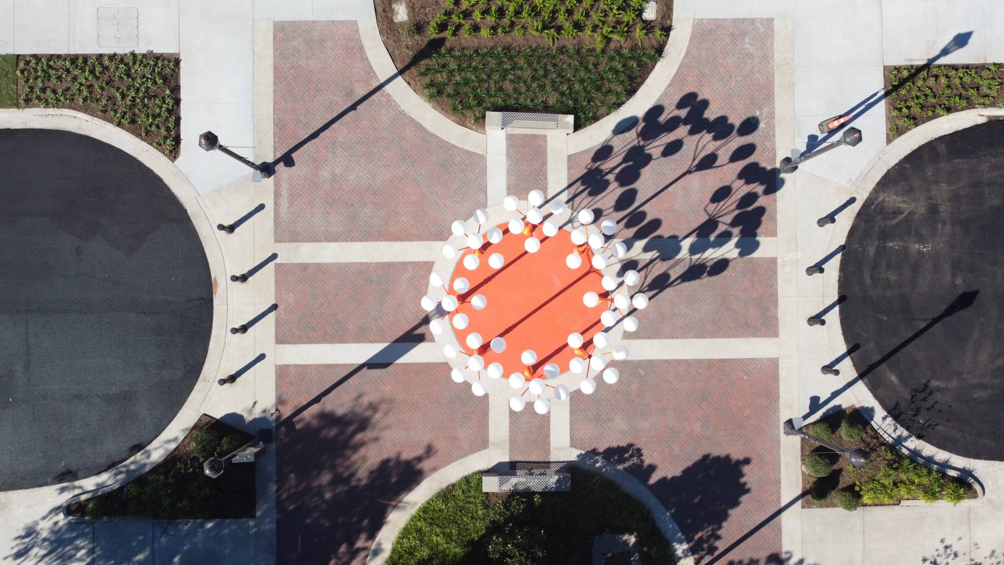 Arial photo of artwork called WE ARE THE LIGHT at LSCO