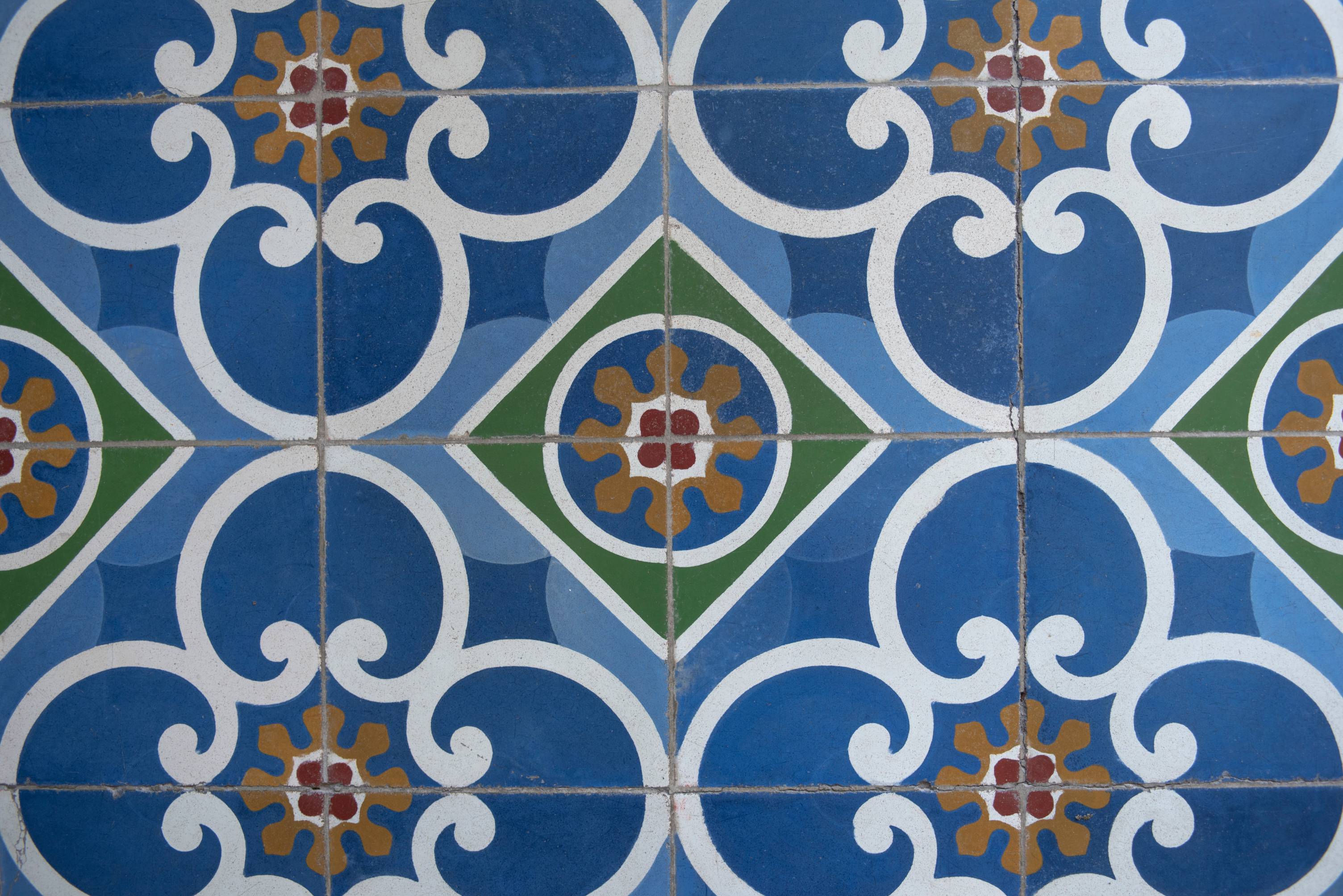 blue spanish-style tile