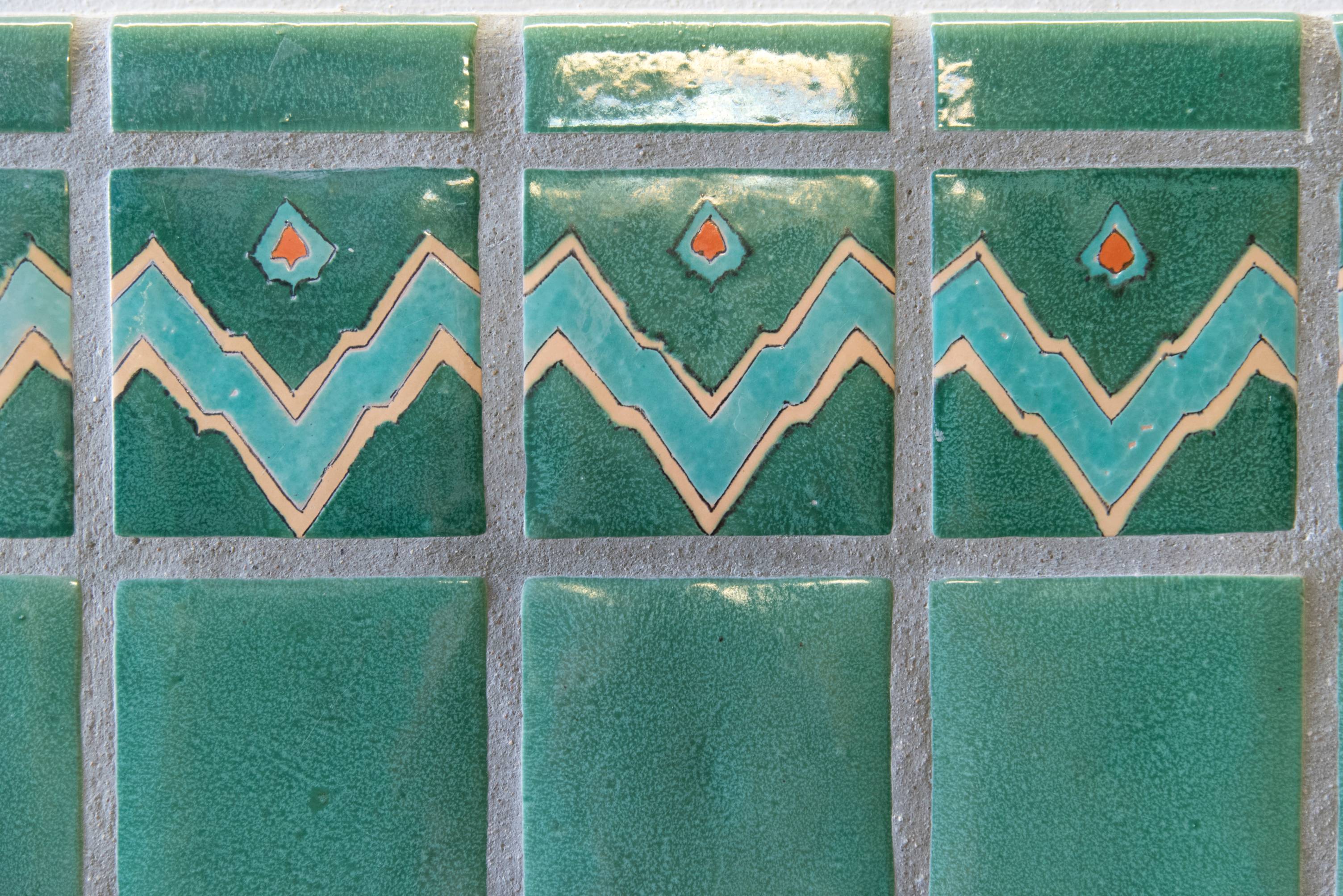 small square teal green spanish-style tile