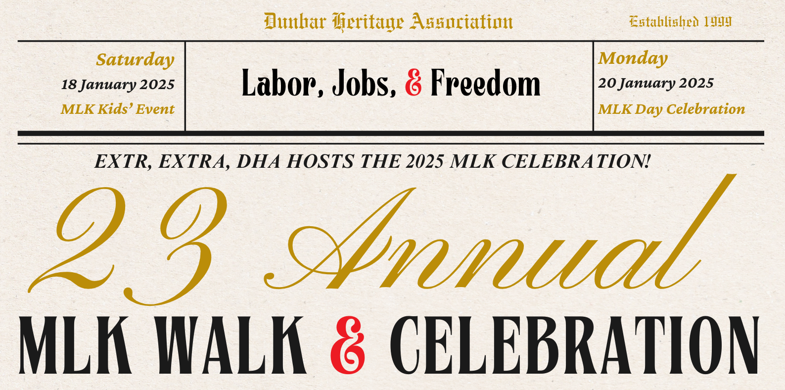 Dunbar Heritage Association - 2025 MLK Day Celebration