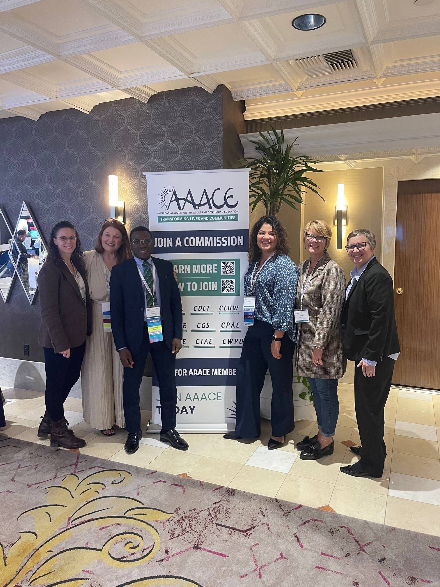 Faculty, students, alum, and former visiting scholars present at  the 2024 American Association for Adult and Continuing Education Conference (AAACE) in Reno, NV.