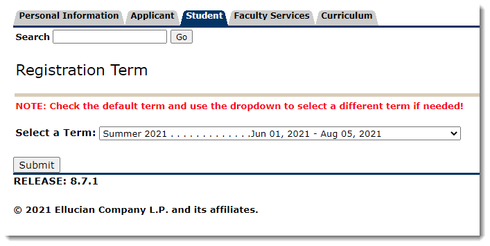 Registration Term