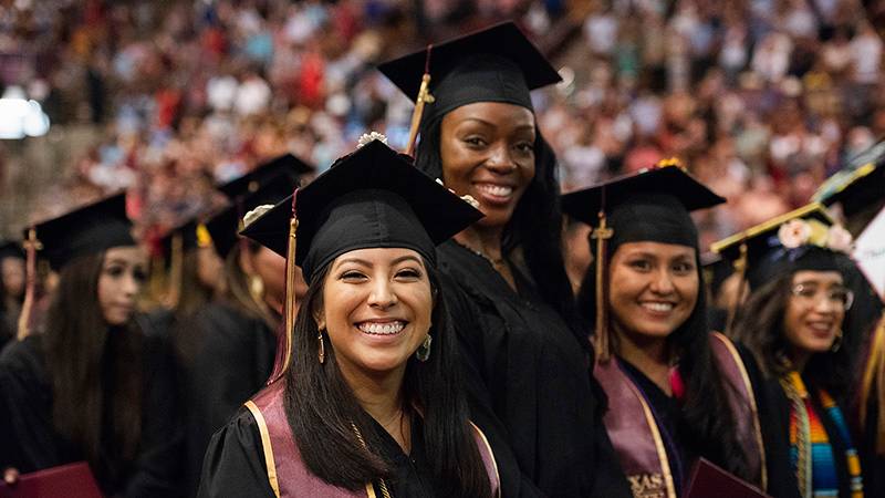 students graduating