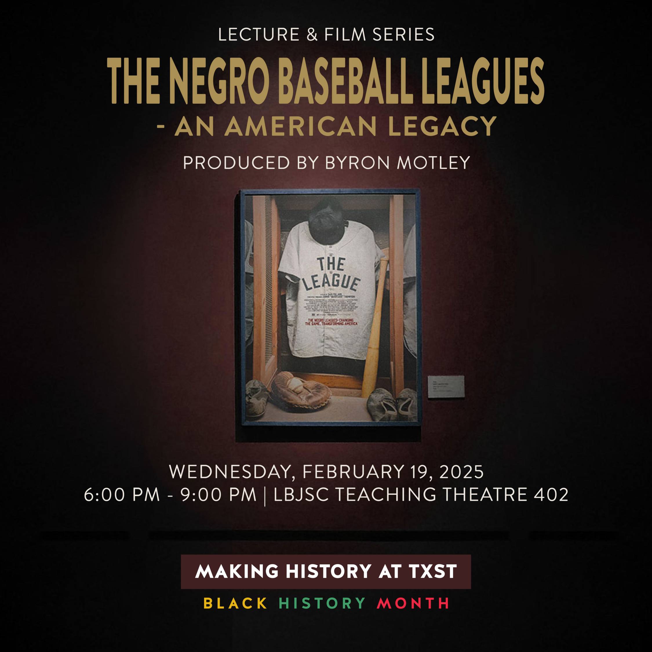 Lecture & Film Series: “The Negro Baseball Leagues - An American Legacy”