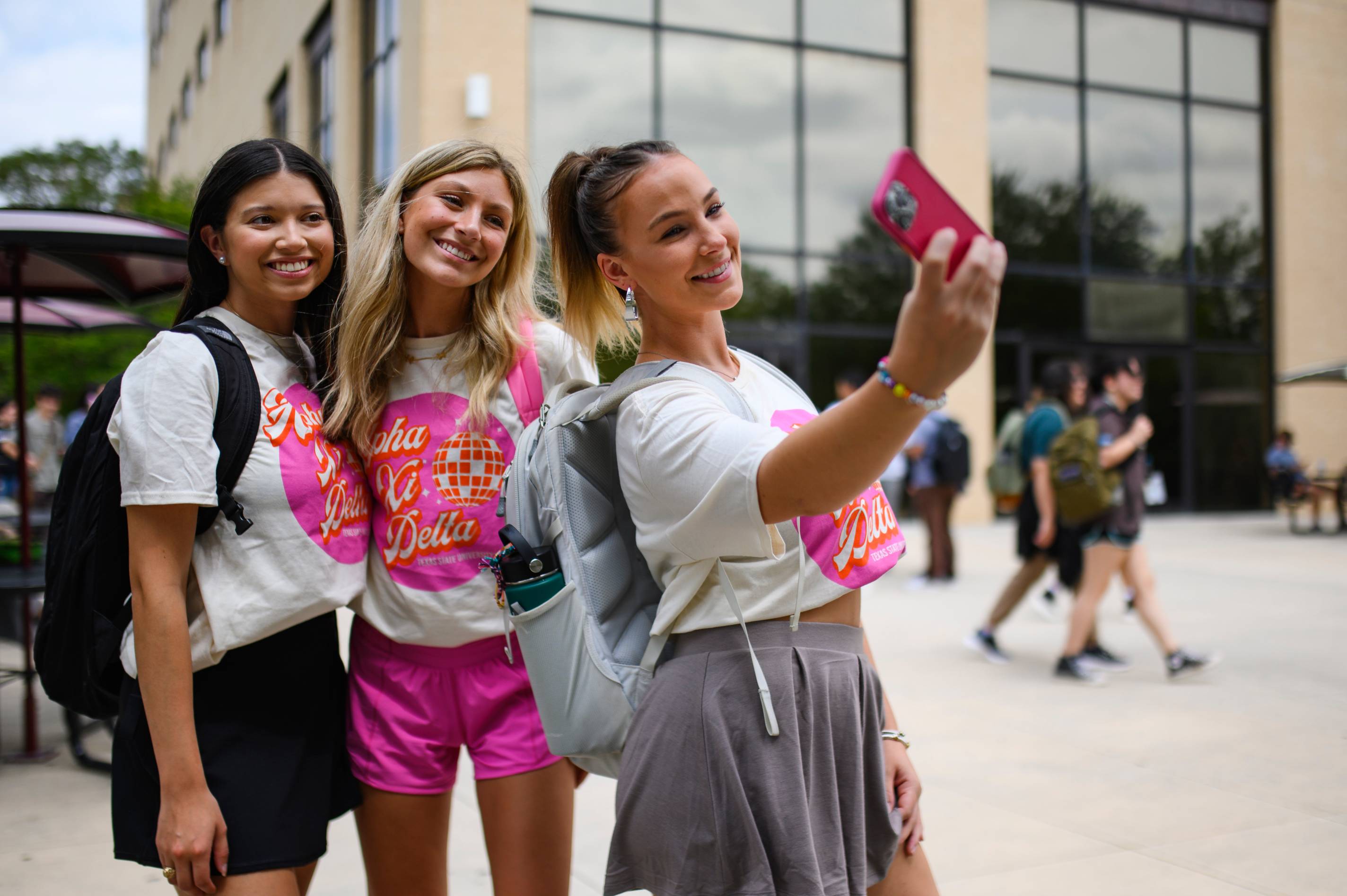 First Day Photos - Students taking a selfie photo