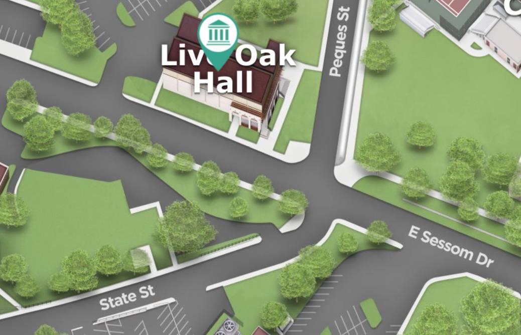 Live Oak Hall Map