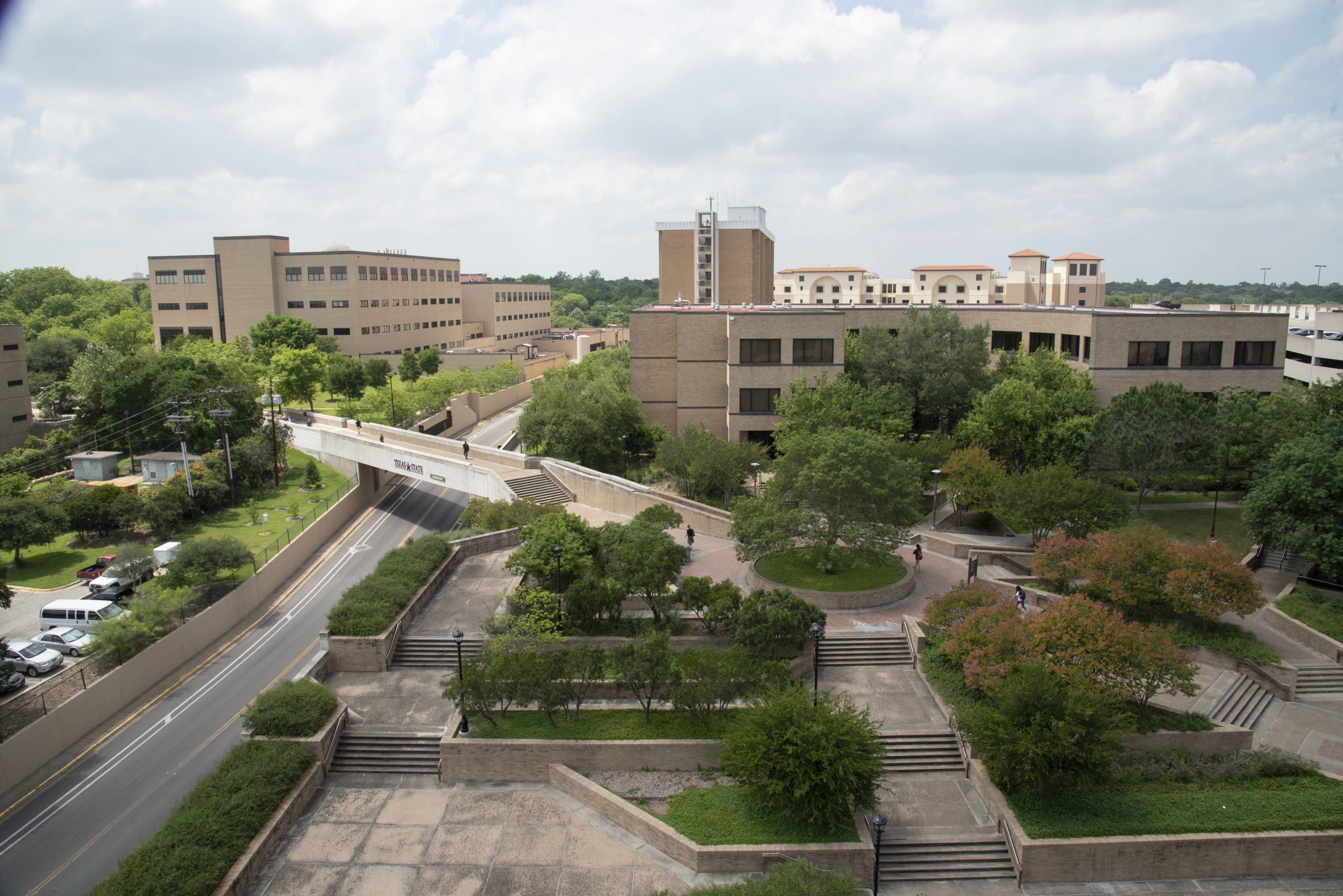 an arial view of TXST San Marcos campus