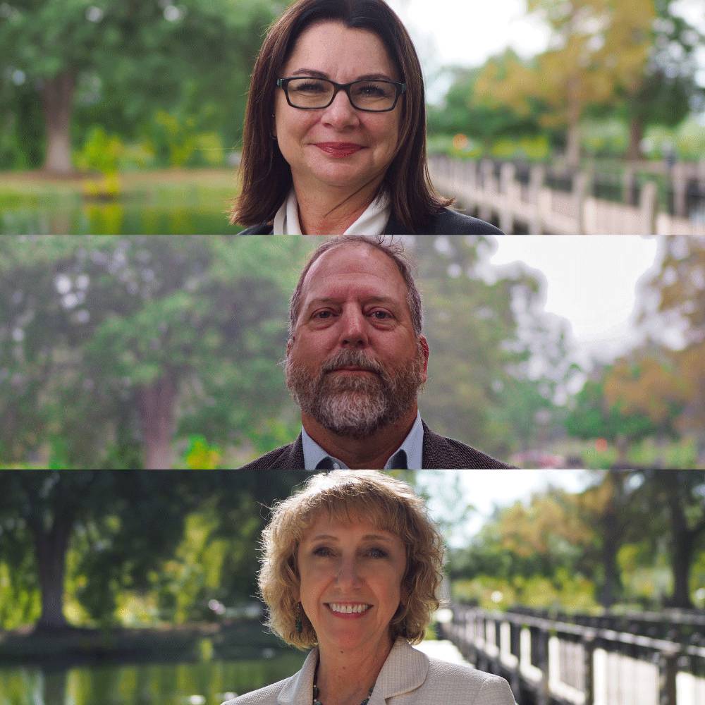 Headshot of three new deans