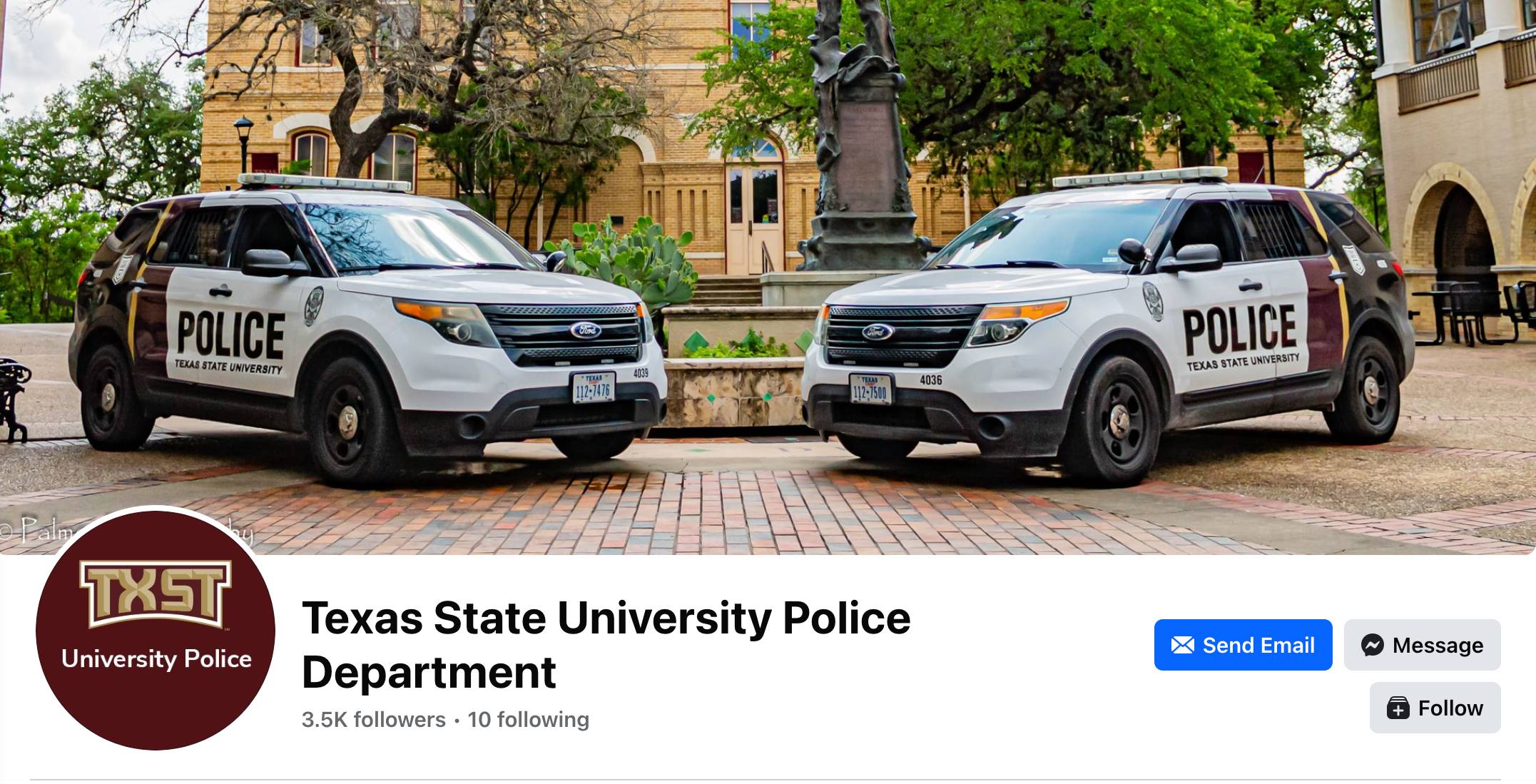 Texas State University Police Department Facebook Page Header