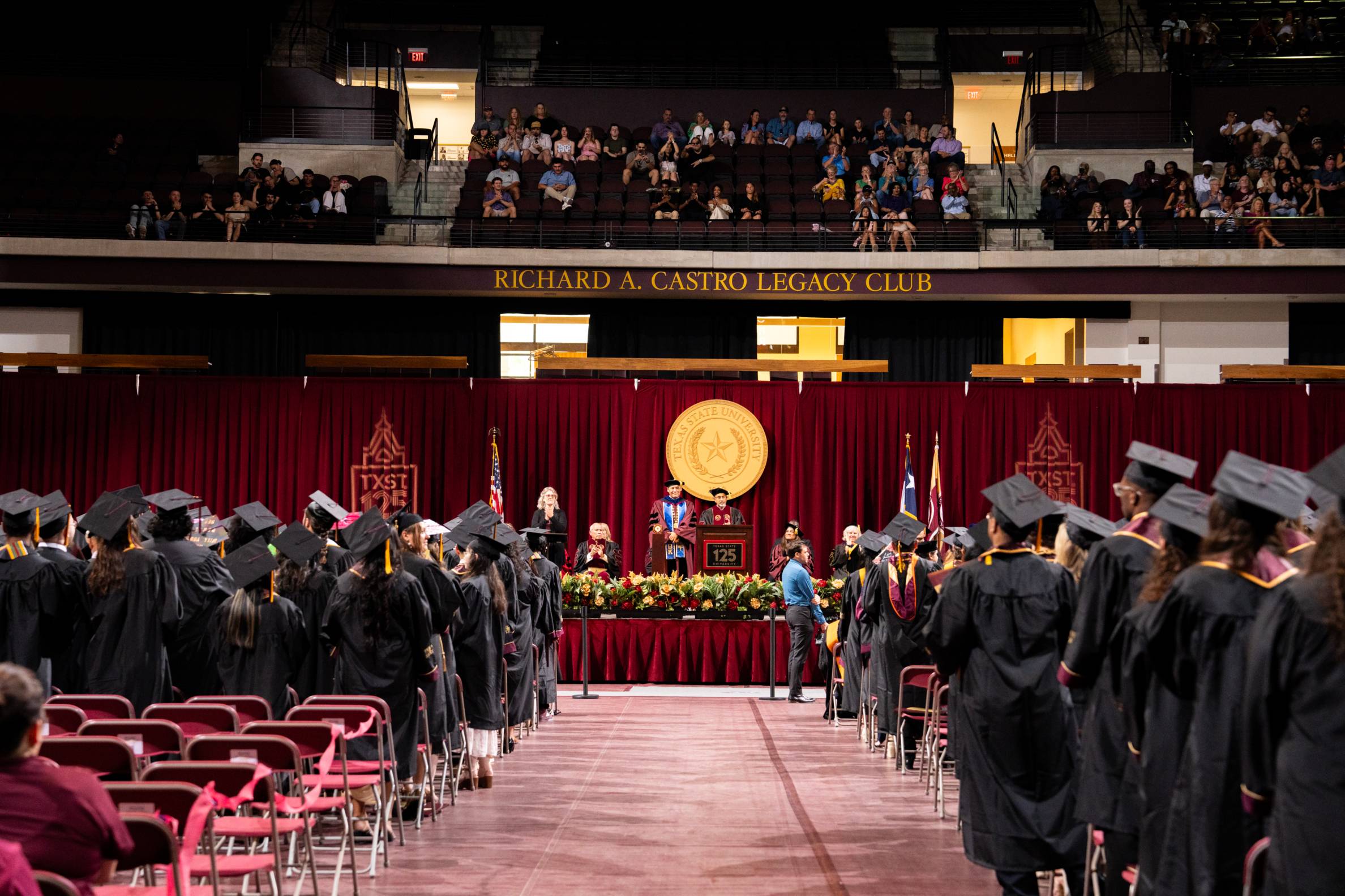 graduates at a commencement ceremony