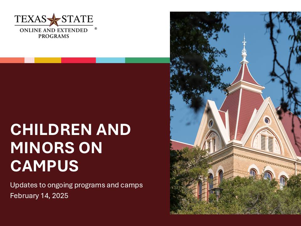 Children and minors on campus title slide