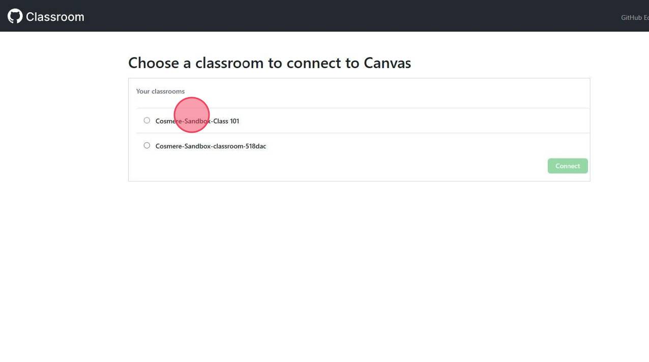 github choose a classroom screen