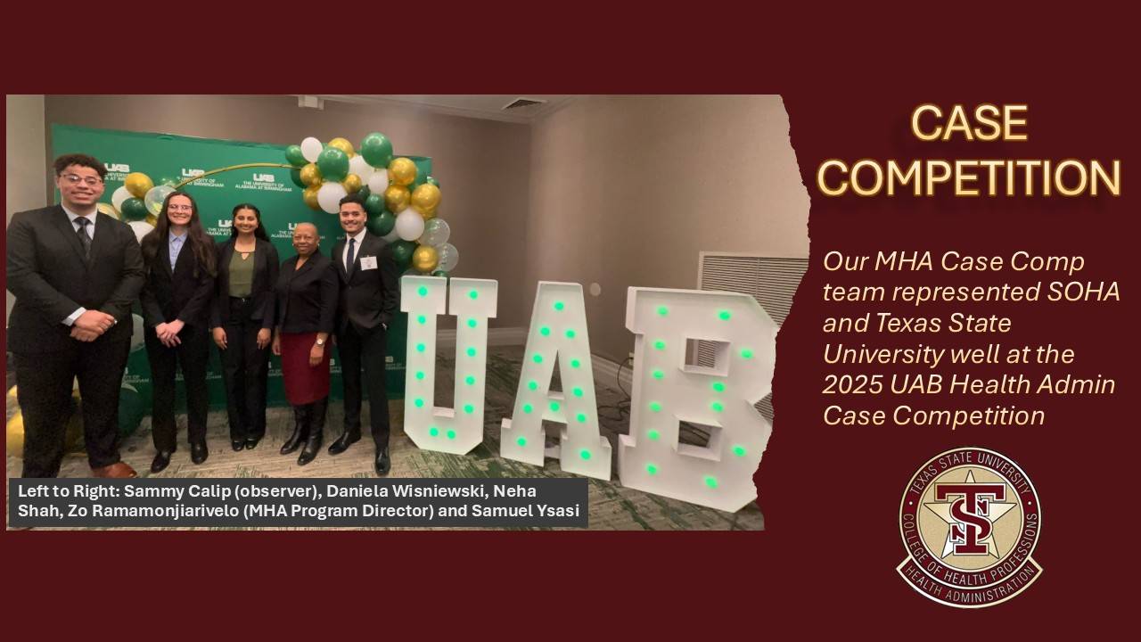 MHA case competition team at 2025 UAB Health Administration Case Competition