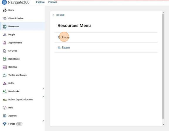 Resources Menu in NavigateTXST