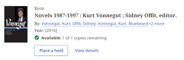 Place a Hold button in the catalog