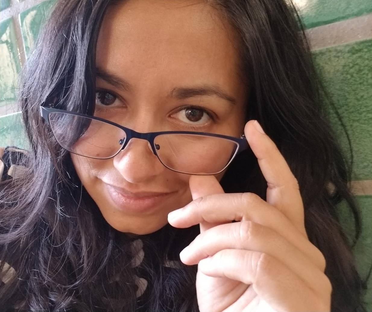 woman with glasses