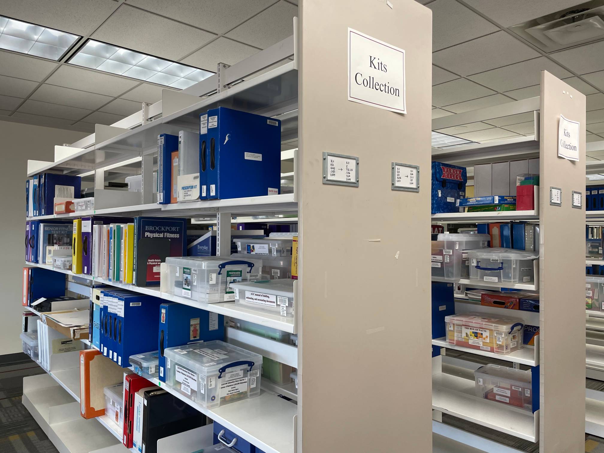 Shelves with kits