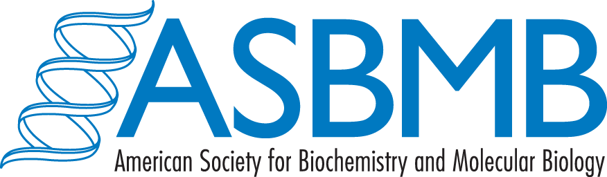 American society for Biochemistry and Molecular Biology "ASBMB" Logo in Blue