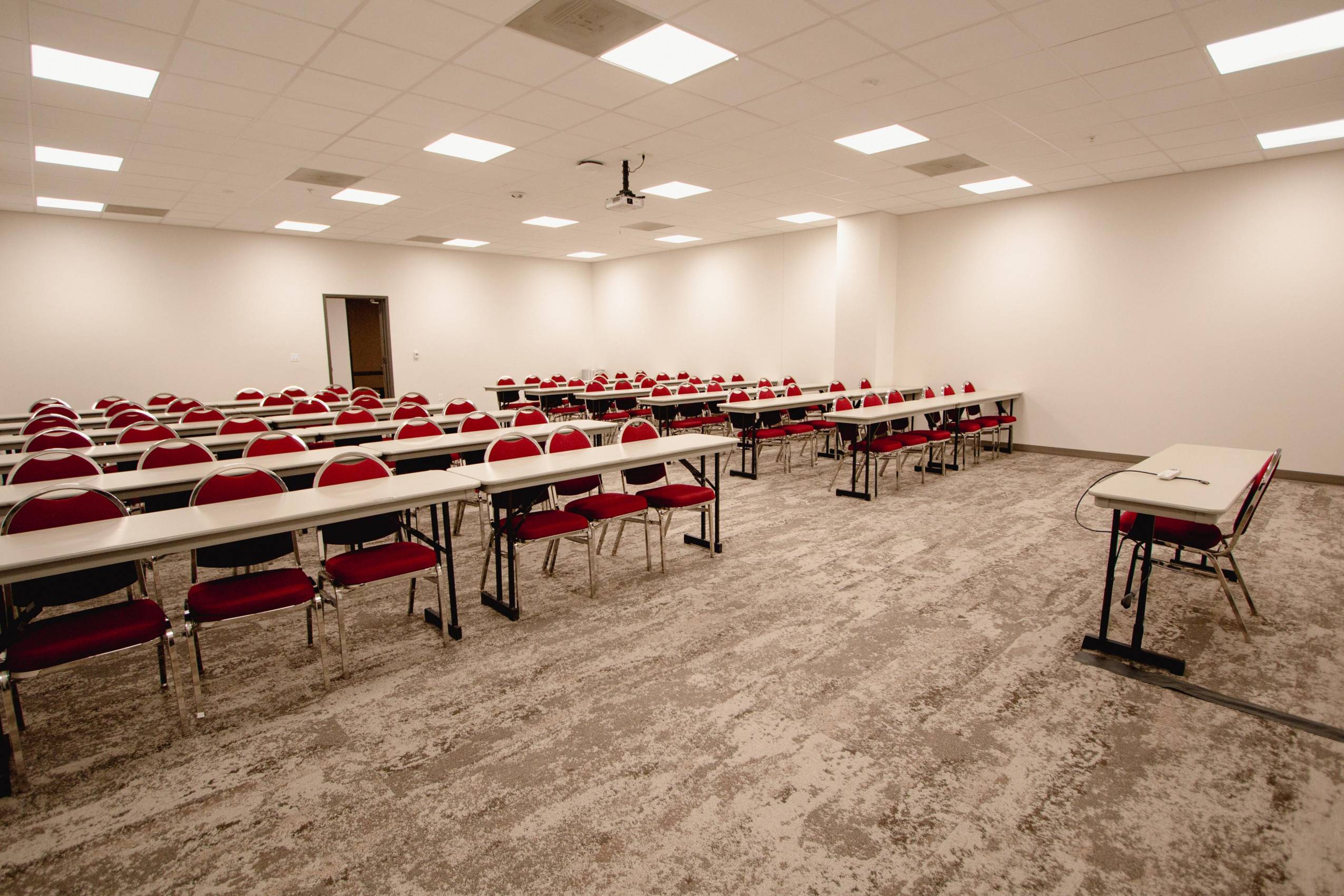 A room with chairs