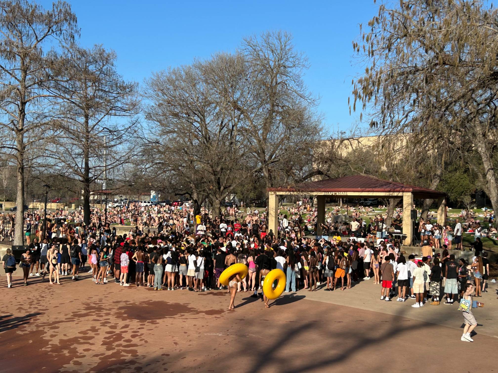 students at the park