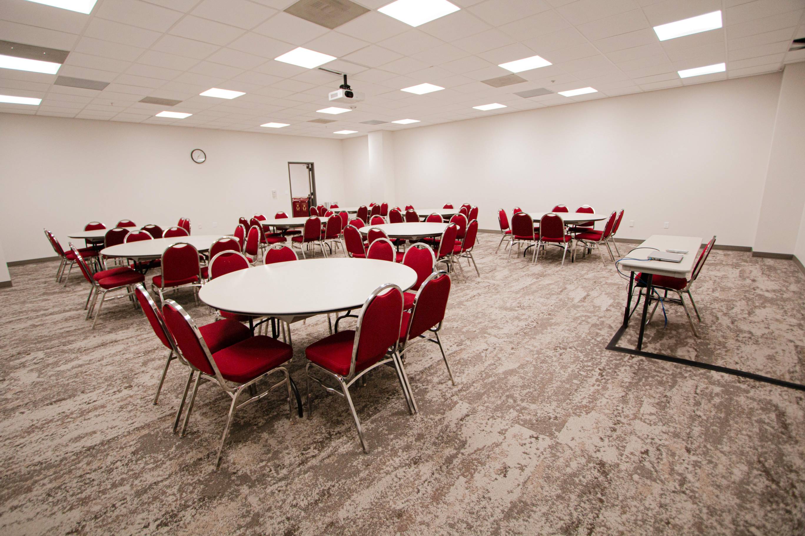 A meeting room with chairs