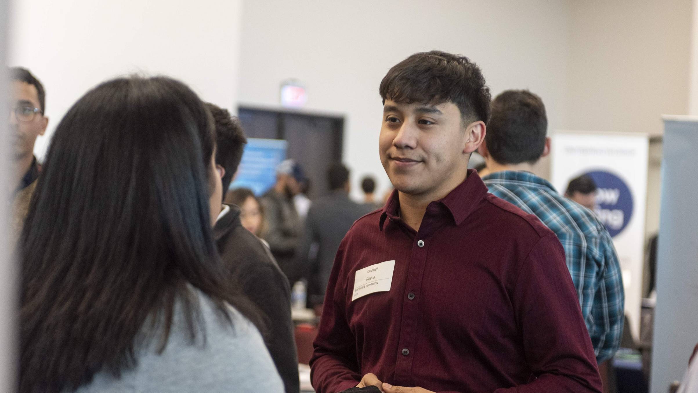 Student at a career fair