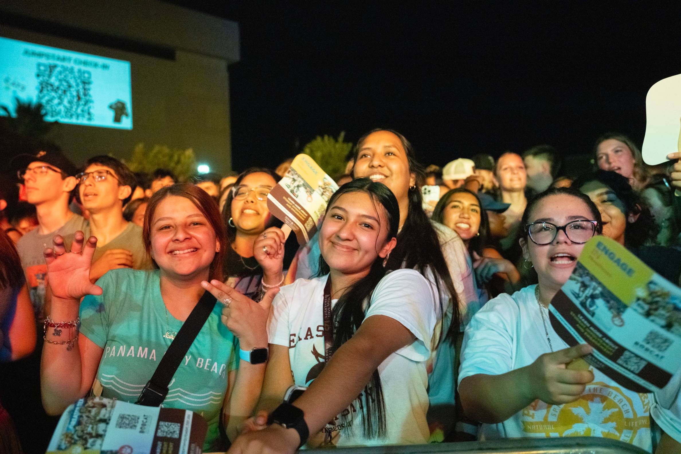 Students posing at concert
