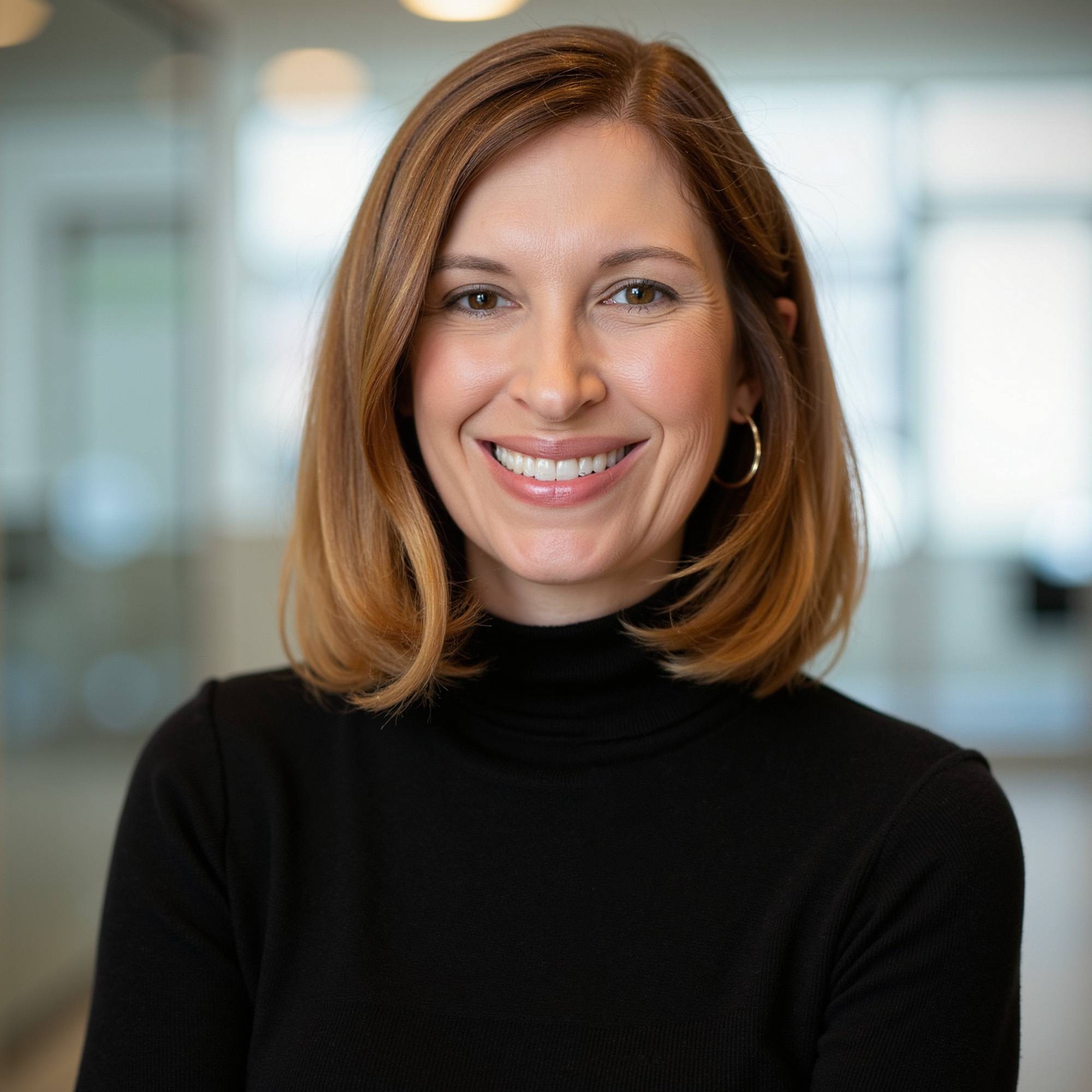 headshot of Kristin Scholer wearing a black blouse smiling