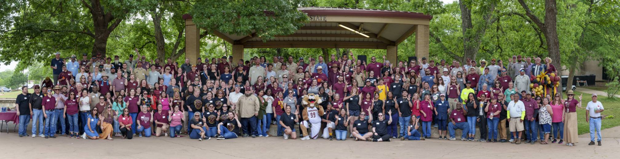 A photo of the Finance and Support Services staff taken at the Annual FSS Employee Appreciation Picnic in April of 2025.