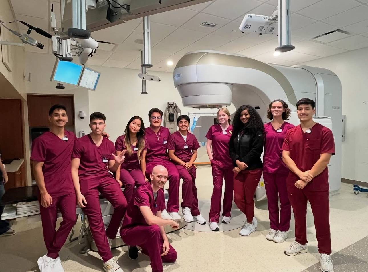 Students next to RT machine