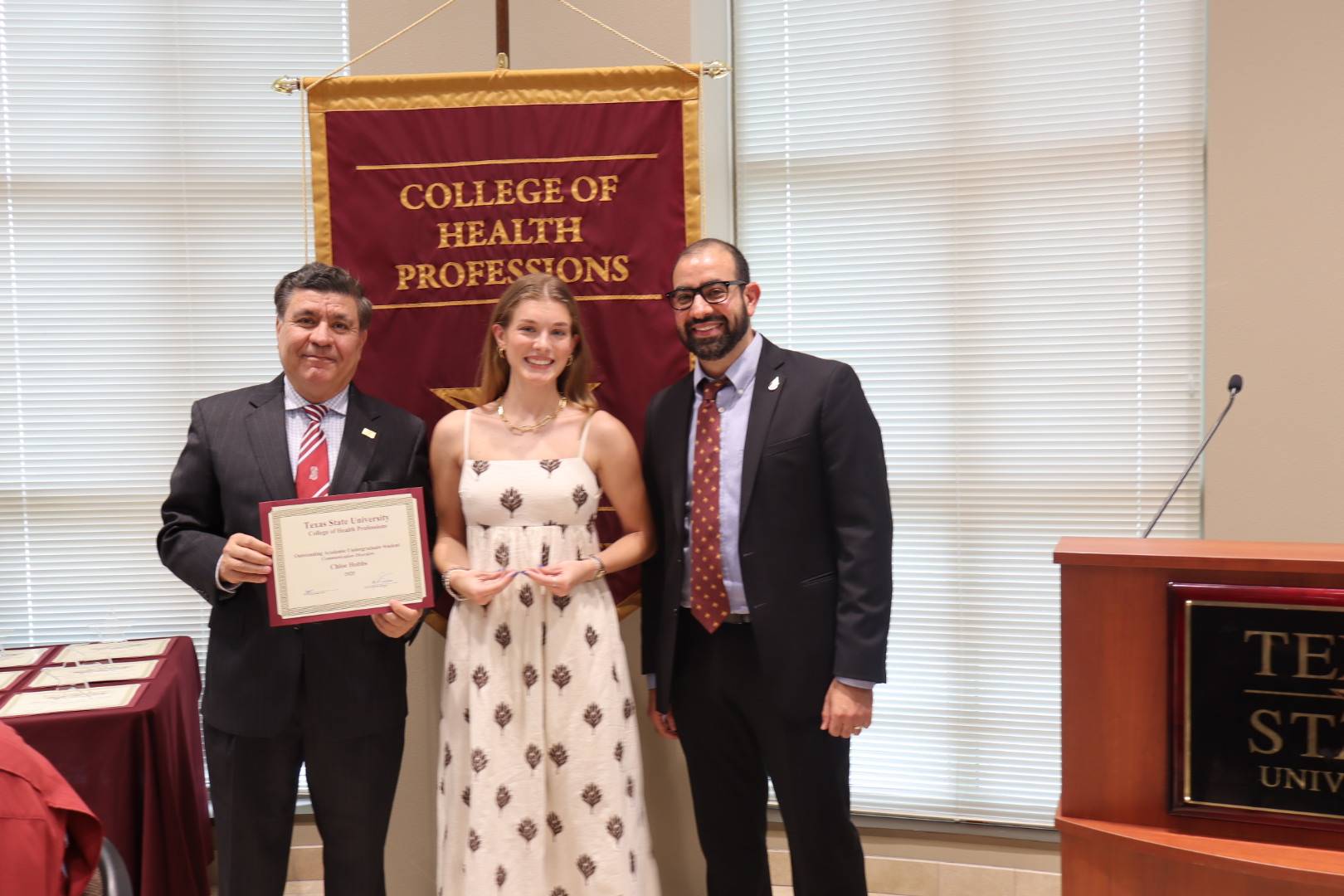 CDIS student Chloe Hobbs received the Outstanding Academic Undergraduate Student award.