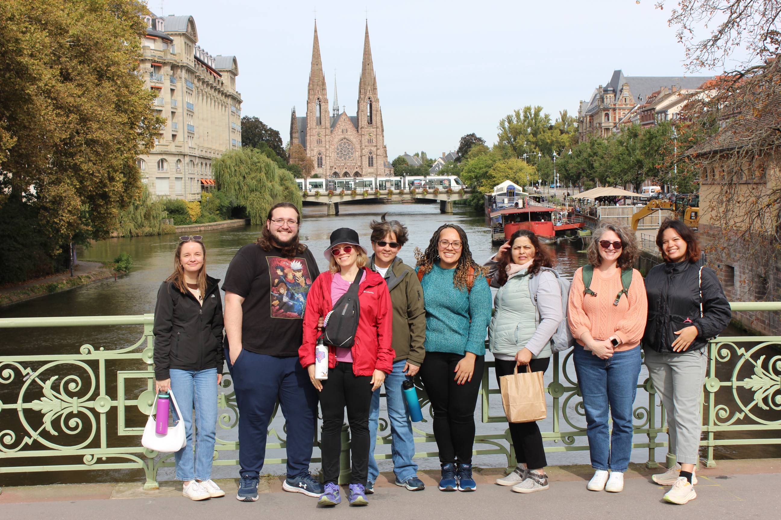 Group in front of river
