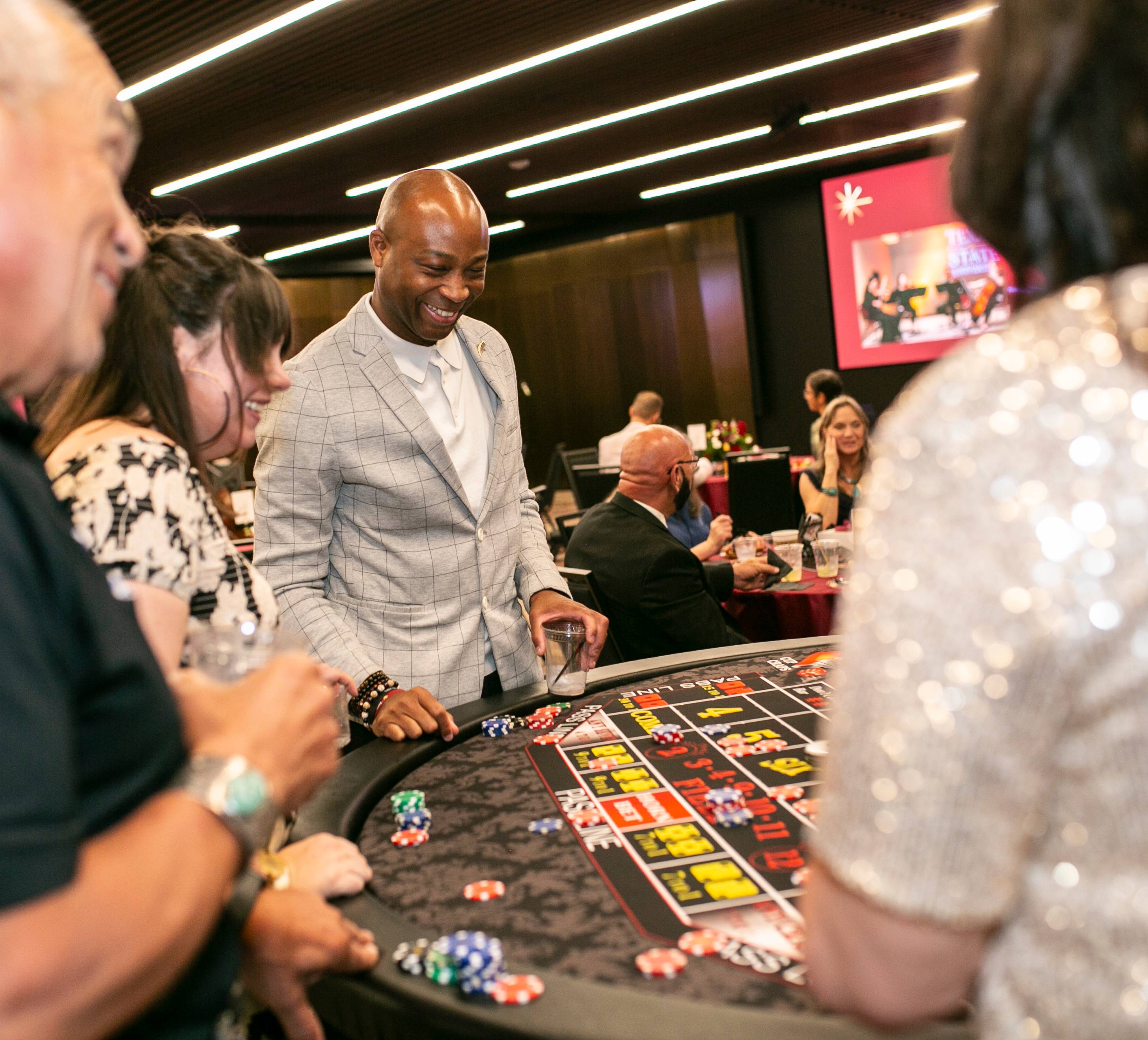 Candid at casino table