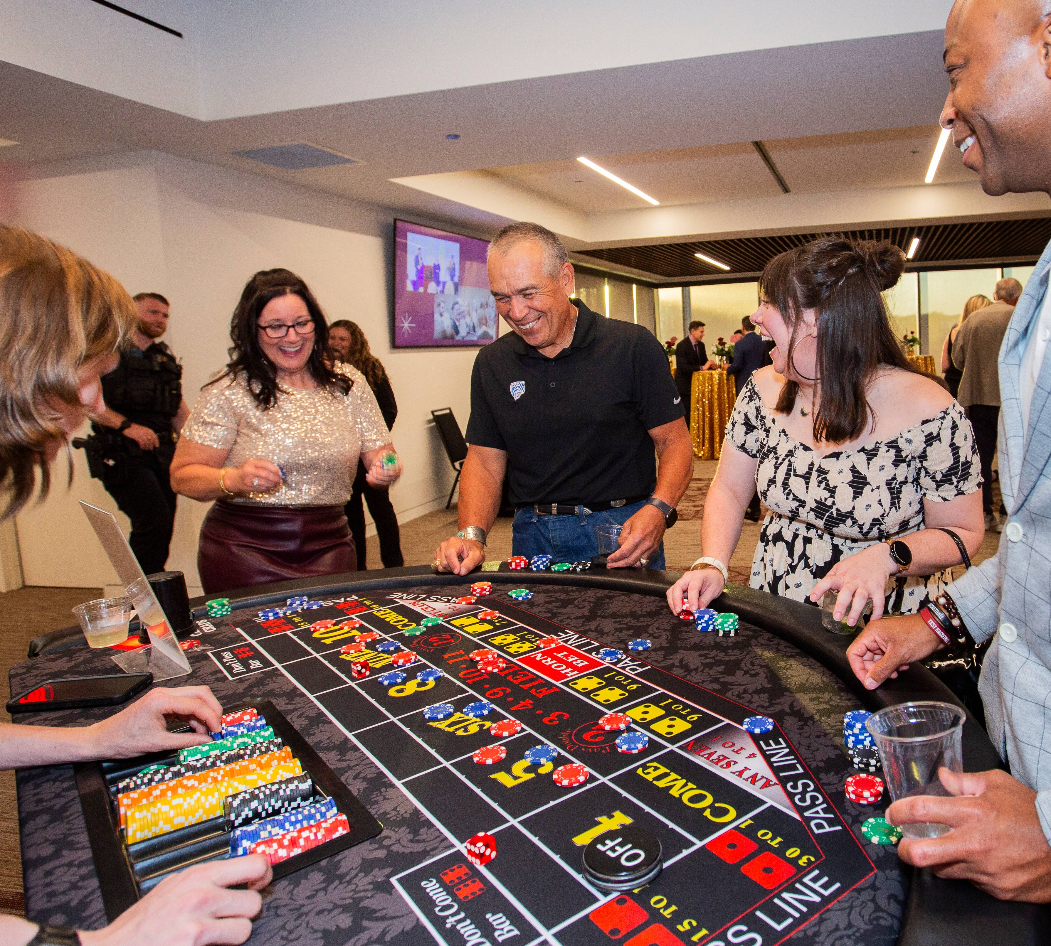 Candid at casino table