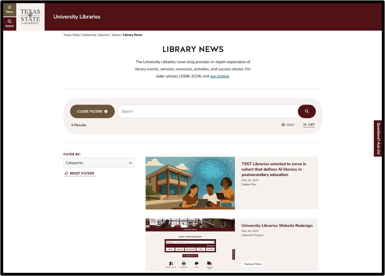 library news page