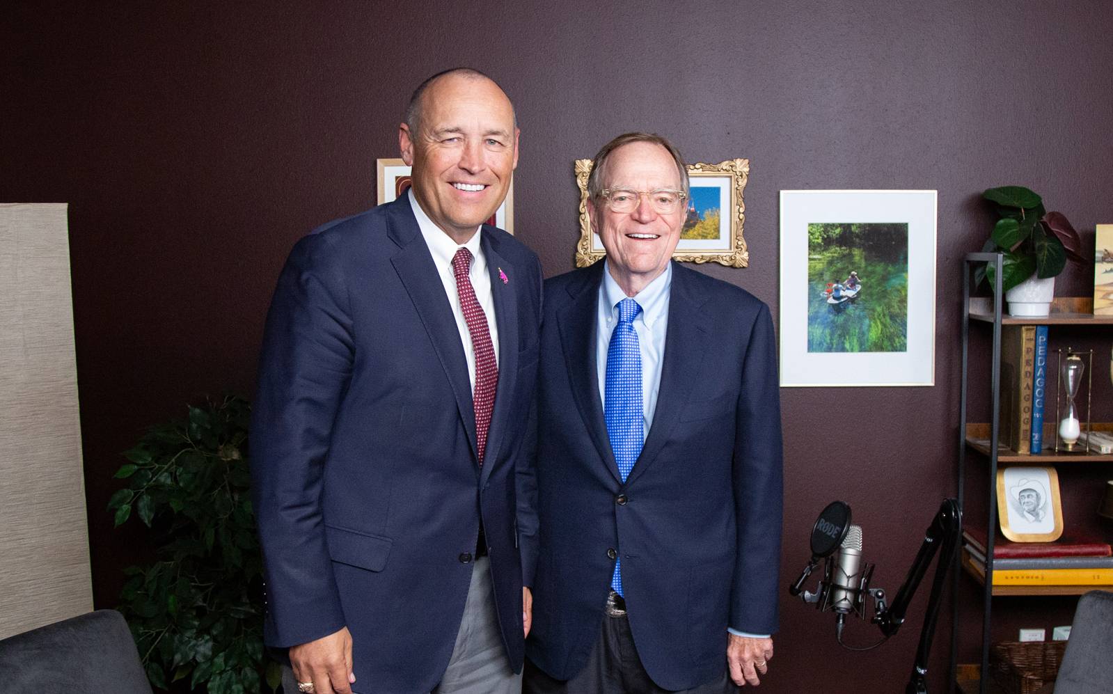 president damphousse and jack martin pose for photo