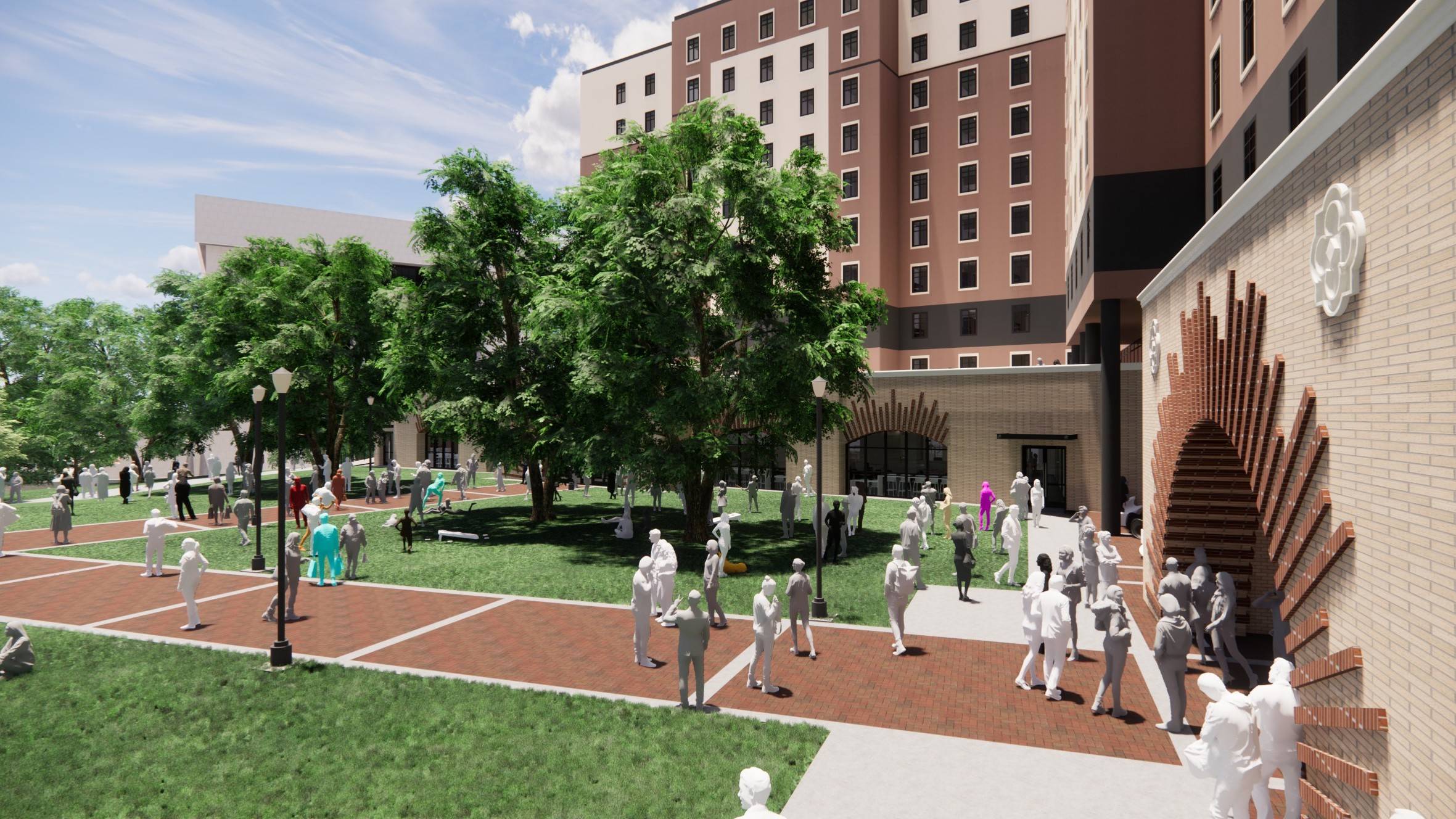 Hilltop Phase II - Rendering of courtyard looking west