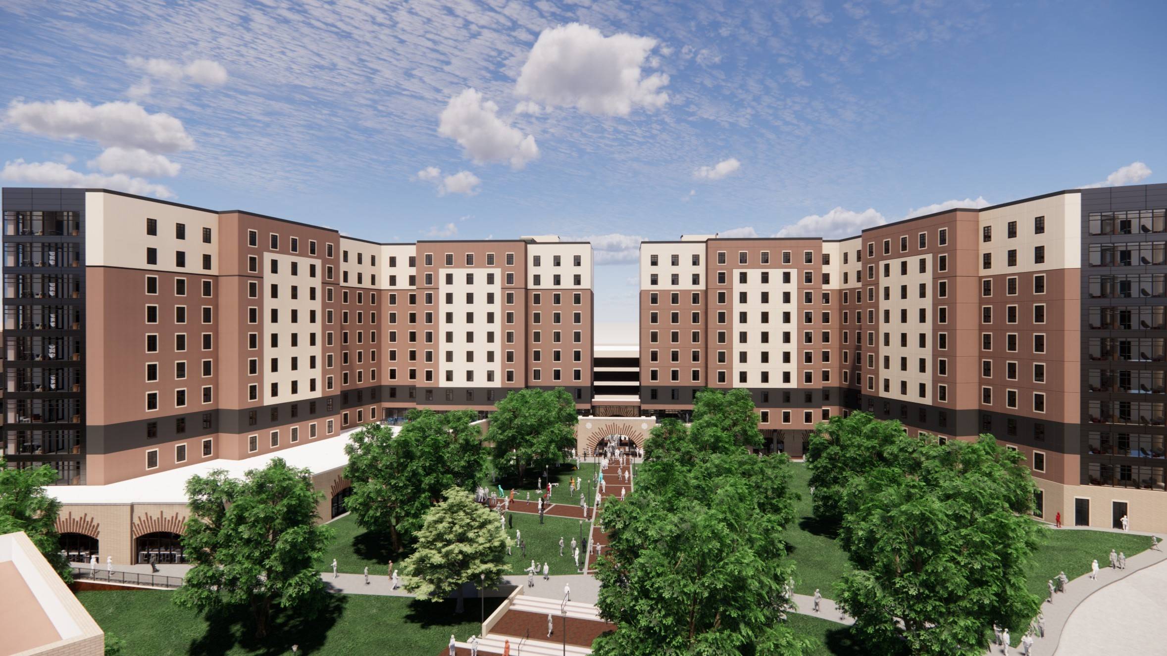 Hilltop Phase II - Rendering of exterior building looking south